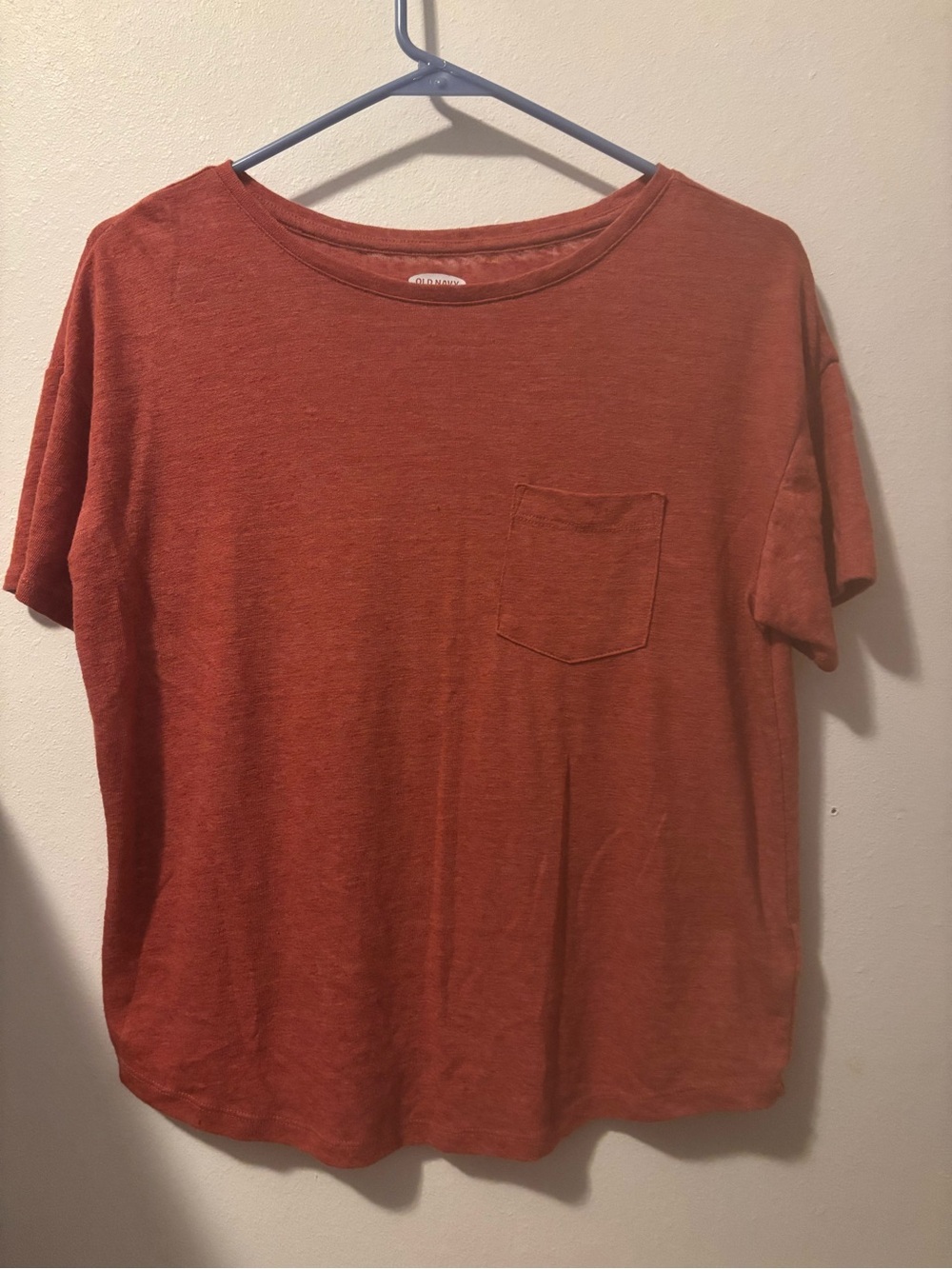 Old Navy Women's Rust Short-Sleeve Pocket Tee